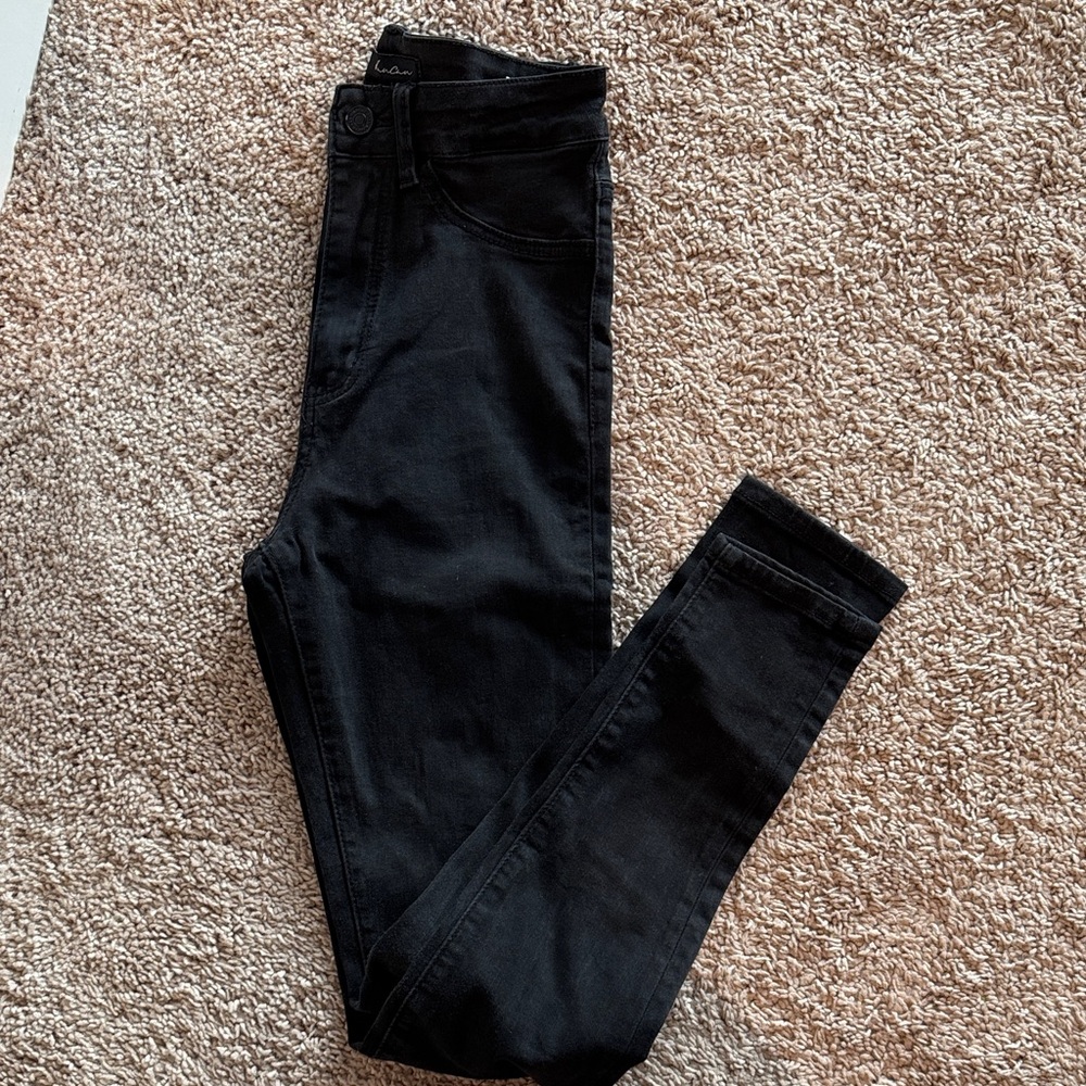 KanCan Women's Dark Black Skinny Jeans